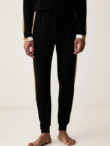 BOSS spodnie piżamowe z bawełną Balance Pants czarne