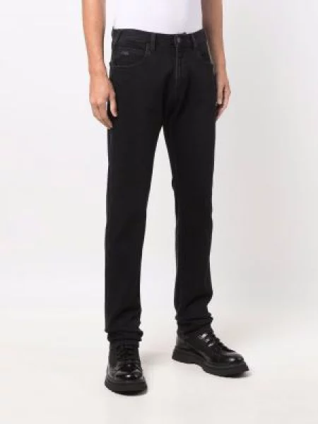 Straight fit džíny Emporio Armani černé