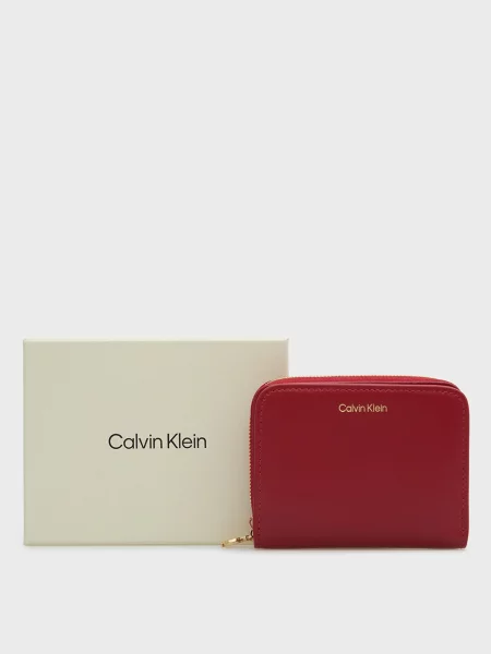 Шкіряний гаманець Calvin Klein червоний