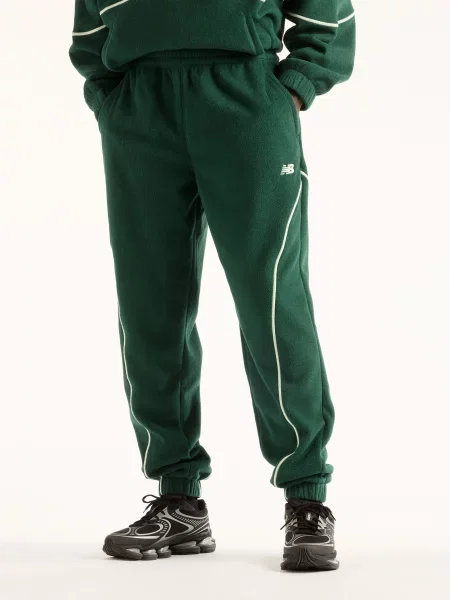 Спортивні штани New Balance Trackside Polar Fleece фліс зелений