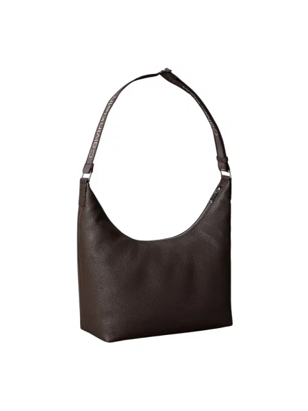 Calvin Klein torebka hobo z imitacji skóry brązowa