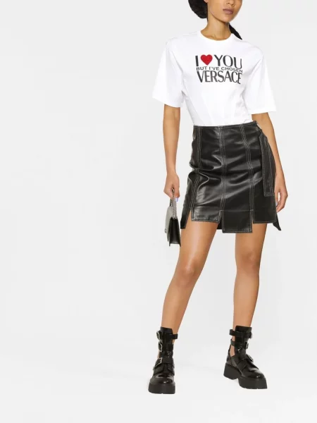 Raštuotas marškinėliai Versace balta