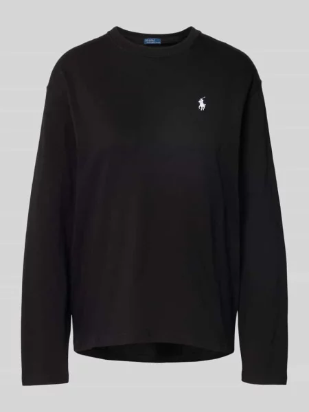 Bluzki z długim rękawem o kroju relaxed fit z czystej bawełny Polo Ralph Lauren czarna