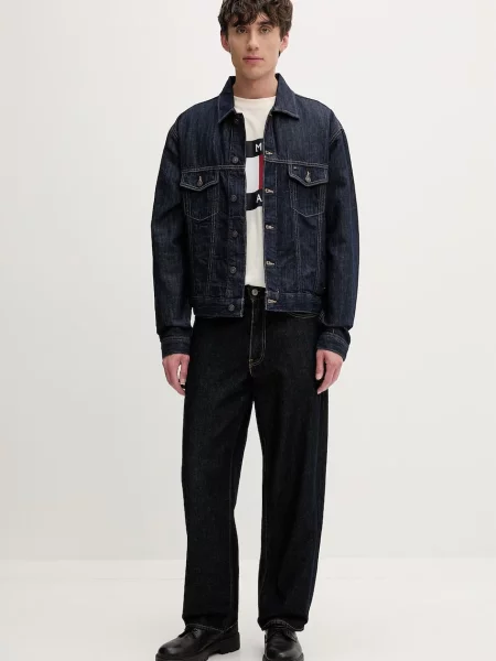 Tommy Jeans košeľová bunda pánska rifľová