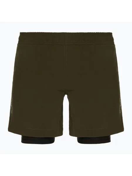 Spodenki treningowe FUMETSU Origins Dual Layer khaki zielone
