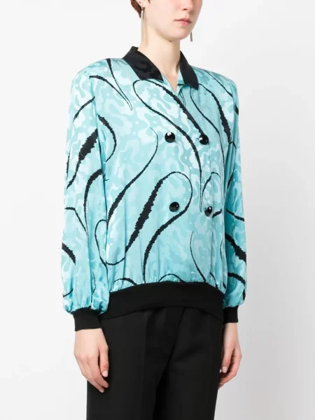 Hedvábná halenka Valentino Garavani Pre-owned modrá