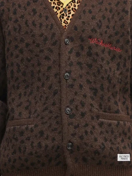 Cardigan Wacko Maria cu imagine cu model leopard maro