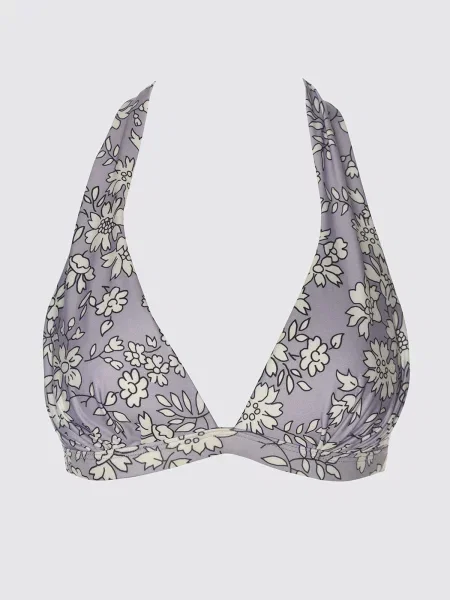 Top Trendyol w kwiatki wiązany szary