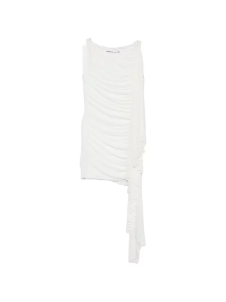 Rochie mini Alexander Wang cu volane drapată alb