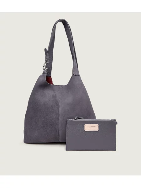 Coccinelle Shopper táska + tarisznya Coccinelle C-Easy | hasított bőr szürke