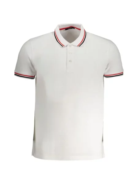 Tricou polo Cavalli Class cu broderie alb