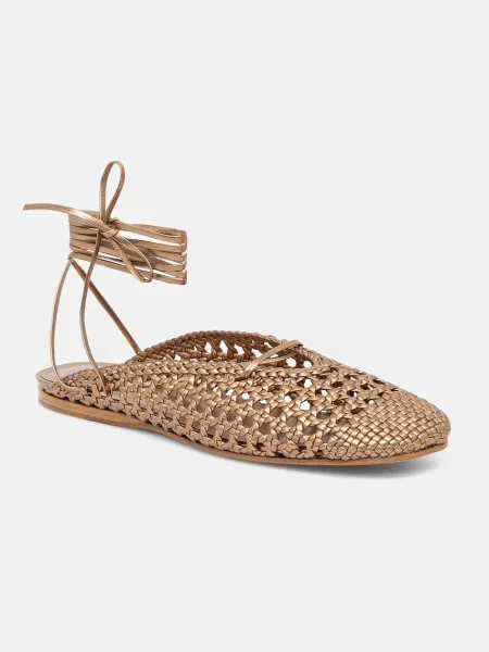 Forte Forte balerini de piele cu deschis auriu