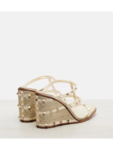 Espadrile Valentino Garavani din piele auriu