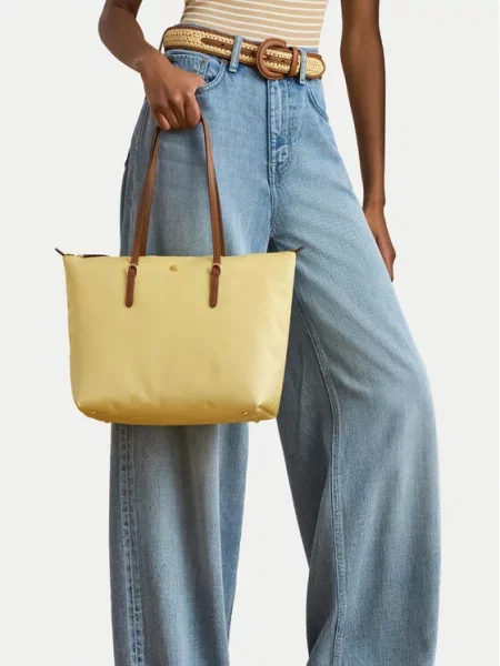 Geantă shopper Lauren Ralph Lauren galben