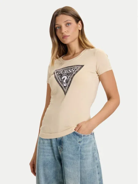 Тениска Guess бежово