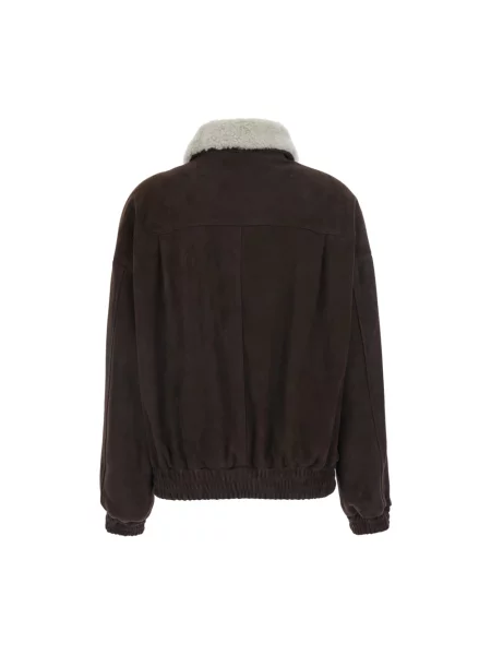 Kurtka bomber Semicouture zamszowy brązowy
