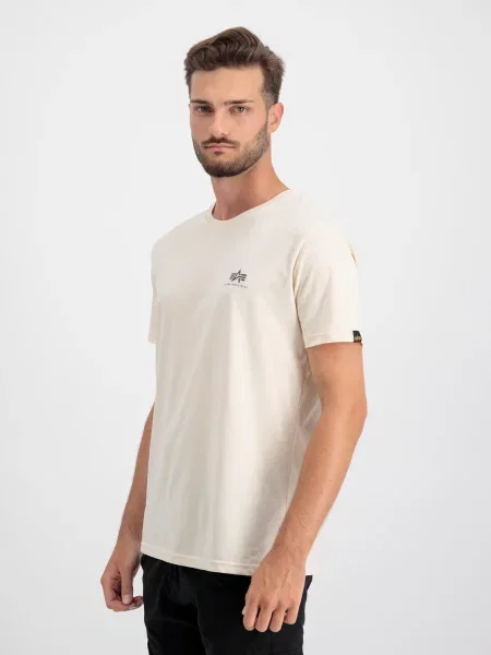 ALPHA INDUSTRIES Tricou gri bazalt / alb lână bej