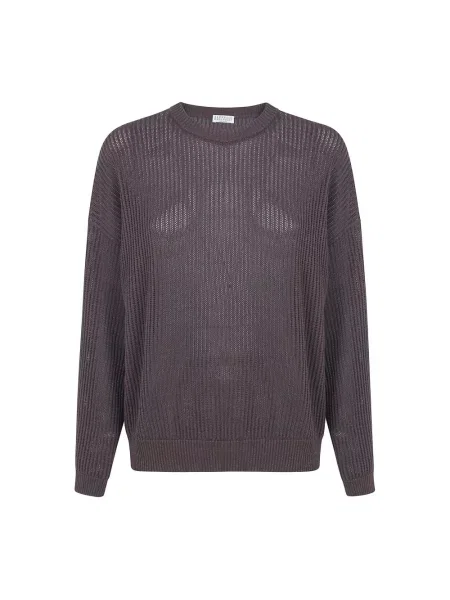 Sweter Brunello Cucinelli brązowy