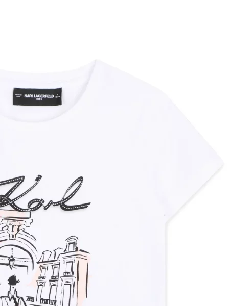 Dětské tričko Karl Lagerfeld bílé