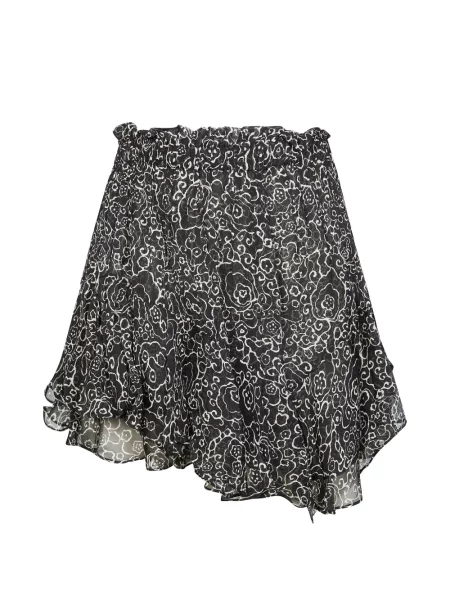 Pantaloni scurți Marant Etoile cu model floral cu volane negru