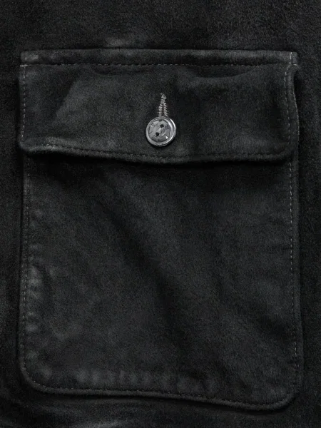 Geacă bomber Ralph Lauren Rrl din piele de căprioară negru