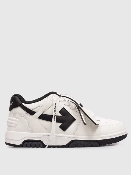 Шкіряні кросівки Out Of Office кольору з логотипом Off-white білого