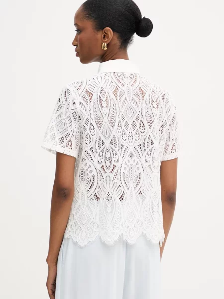 Bluzka koronkowa Morgan De Toi koronkowa biała