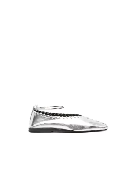Balerinki Jil Sander skórzane szare
