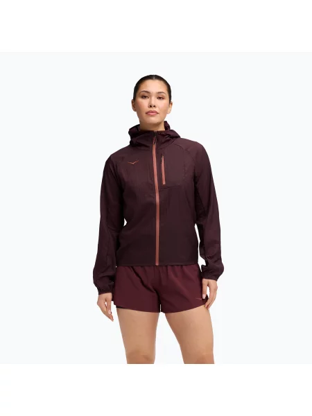 Куртка для бігу HOKA Skyflow black cherry чорна