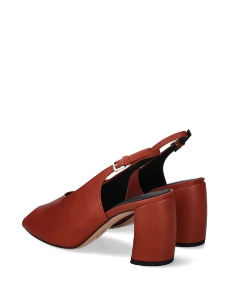Pantofi cu toc Premiata cu vârf deschis slingback maro