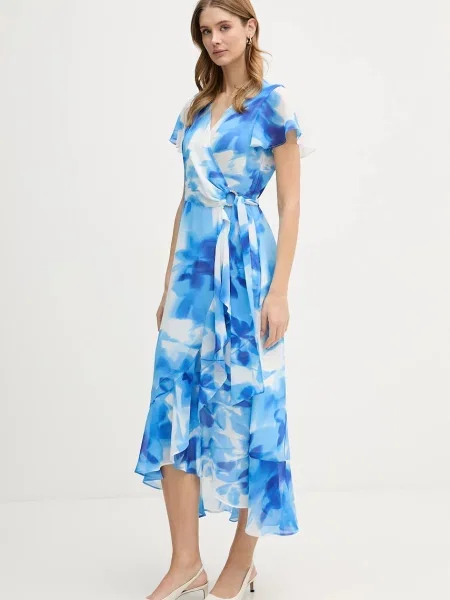 Joseph Ribkoff sukienka maxi rozkloszowana niebieski