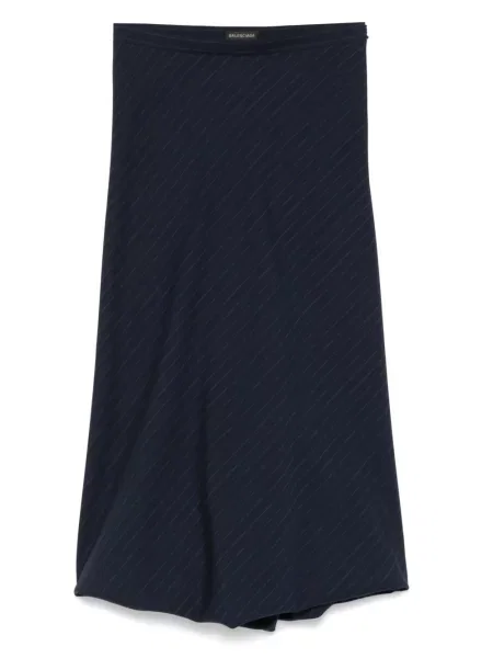 Fustă midi Balenciaga cu dungi până la genunchi albastru