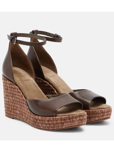 Espadrile Brunello Cucinelli din piele maro