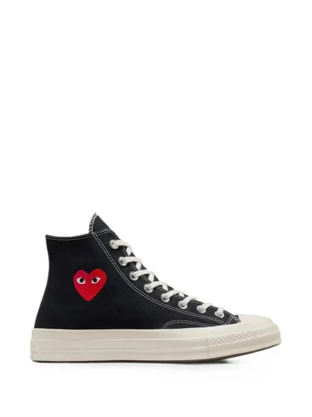 Sneakerși Comme Des Garçons cu imagine cu motiv cu inimi negru