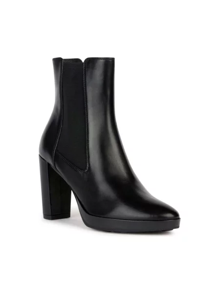 Geox Obuwie Kobieta 40 EU Skóra Botki Walk Pleasure 85 czarny