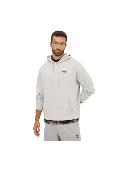 Puma bluza z kapturem z nadrukiem szary