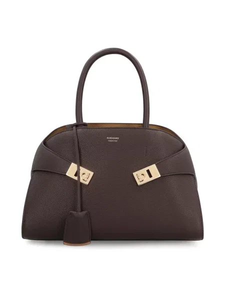 Torebka Ferragamo skórzana brązowa