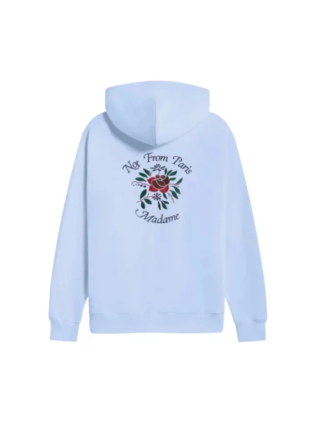 Drôle de Monsieur bluza Hoodie Slogan Rose niebieska