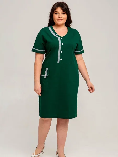 Лляна Сукня міді All Posa зелений