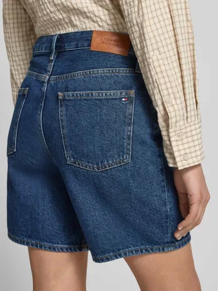 Spodnie z prostymi nogawkami bermudy z czystej bawełny model EMI' Tommy Hilfiger niebieskie