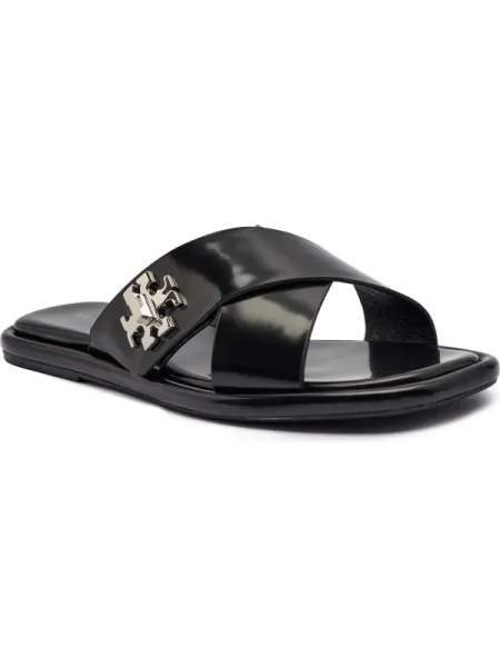 TORY BURCH Bőr papucs T LOCK fekete