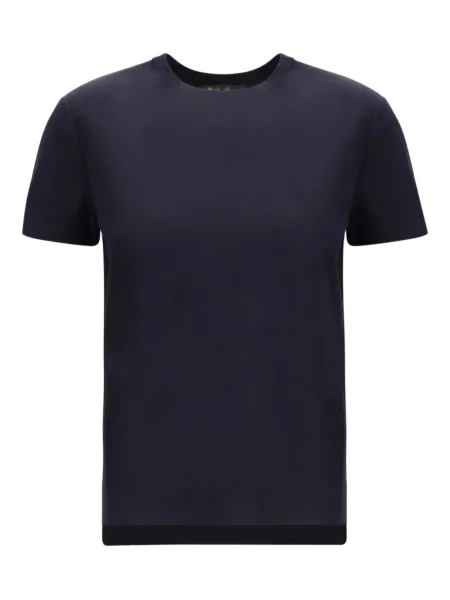 Tricou Loro Piana cu decolteu rotund albastru