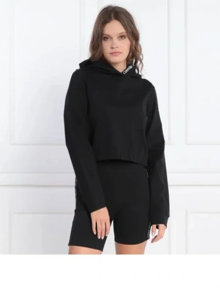 CALVIN KLEIN JEANS Hanorac | Cropped Fit negru