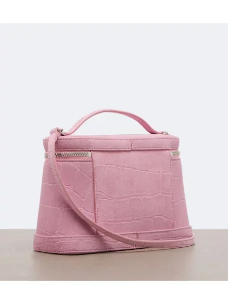 Geantă Jacquemus din piele de căprioară roz