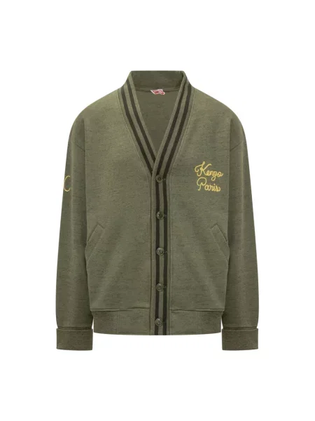 Haftowany kardigan Kenzo zielony