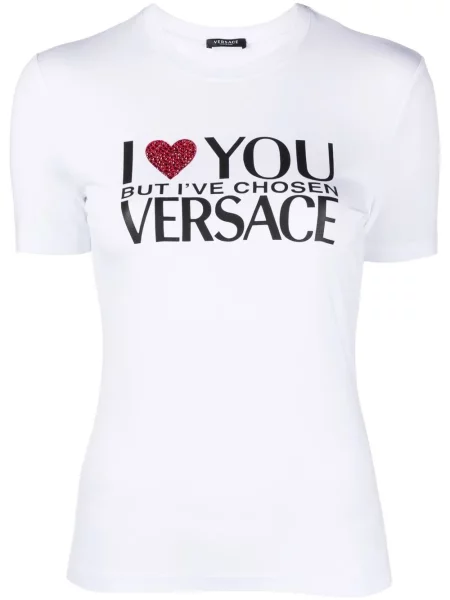 Tricou Versace de cristal alb