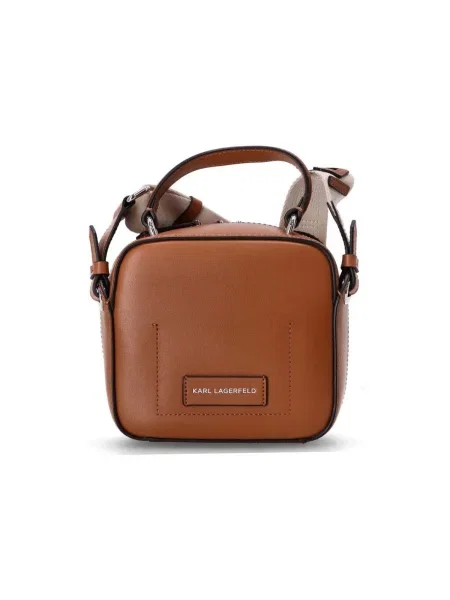 Crossbody kabelka Karl Lagerfeld hnedá