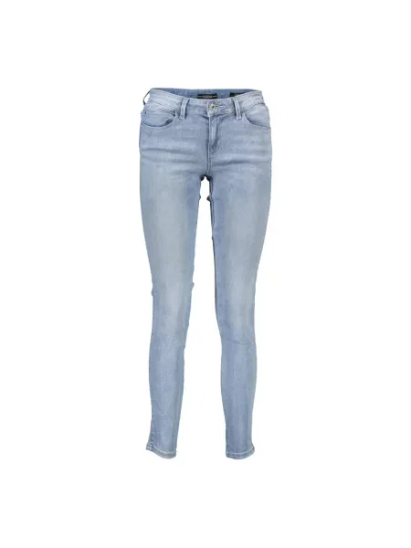 Skinny jeansy skinny Guess eleganckie niebieskie