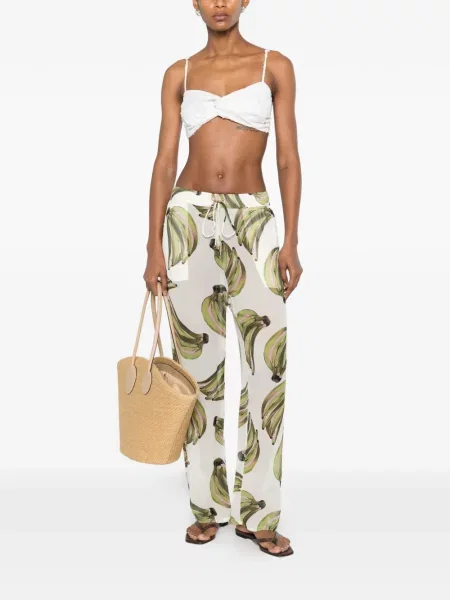 Pantaloni água De Coco cu imagine cu cordon alb
