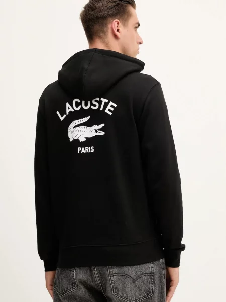 Lacoste hanorac de bleumarin cu glugă cu imprimeu negru